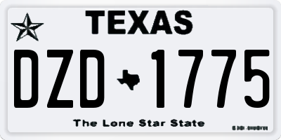 TX license plate DZD1775