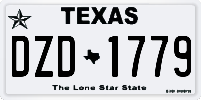 TX license plate DZD1779