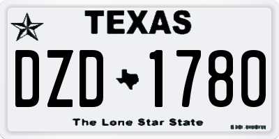 TX license plate DZD1780