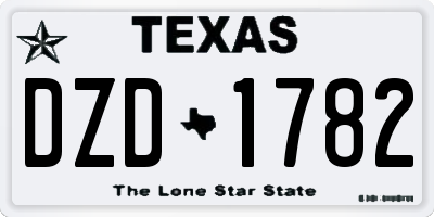 TX license plate DZD1782