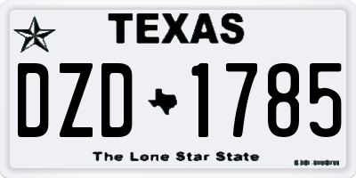 TX license plate DZD1785