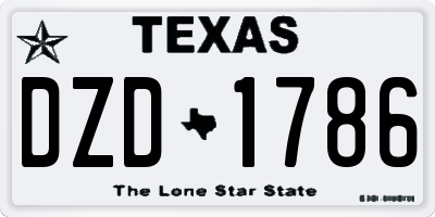 TX license plate DZD1786