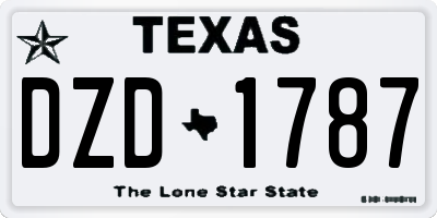 TX license plate DZD1787