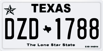 TX license plate DZD1788