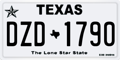 TX license plate DZD1790