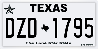 TX license plate DZD1795