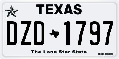 TX license plate DZD1797