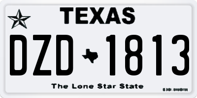 TX license plate DZD1813