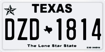 TX license plate DZD1814