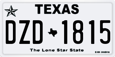 TX license plate DZD1815