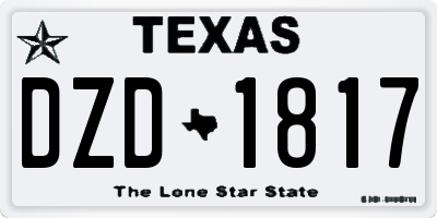 TX license plate DZD1817
