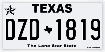 TX license plate DZD1819