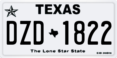 TX license plate DZD1822