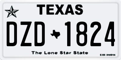 TX license plate DZD1824