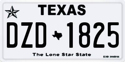 TX license plate DZD1825