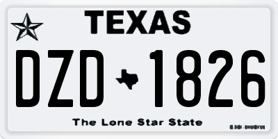 TX license plate DZD1826