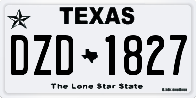 TX license plate DZD1827