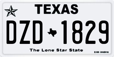 TX license plate DZD1829
