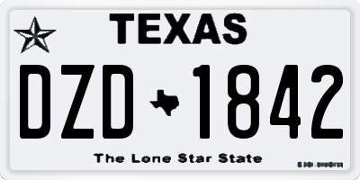TX license plate DZD1842