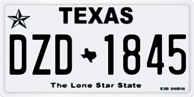 TX license plate DZD1845