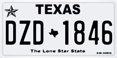 TX license plate DZD1846