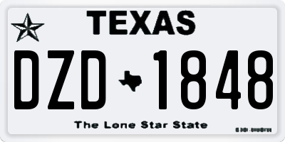TX license plate DZD1848