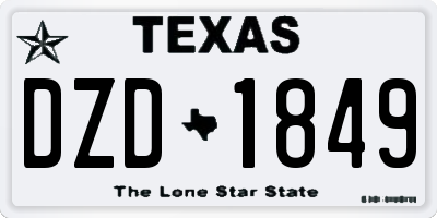 TX license plate DZD1849