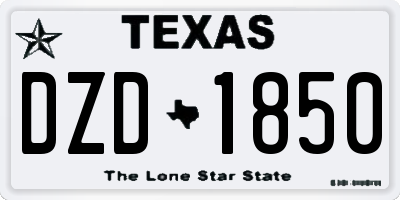 TX license plate DZD1850