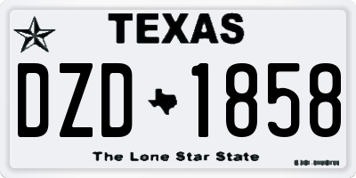 TX license plate DZD1858