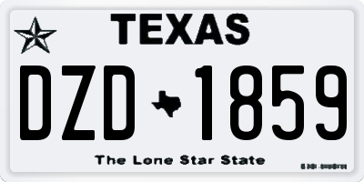 TX license plate DZD1859