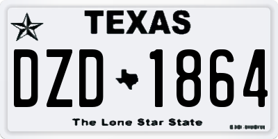 TX license plate DZD1864
