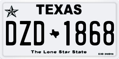 TX license plate DZD1868