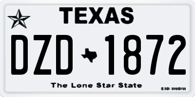 TX license plate DZD1872