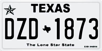 TX license plate DZD1873