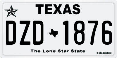 TX license plate DZD1876