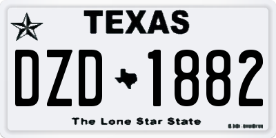 TX license plate DZD1882