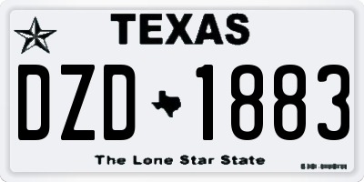 TX license plate DZD1883