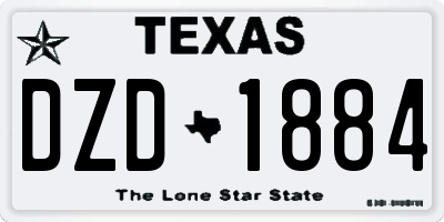 TX license plate DZD1884