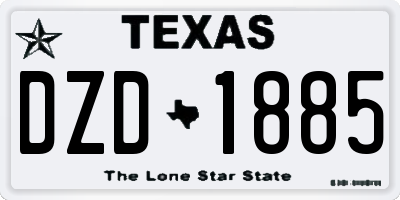 TX license plate DZD1885