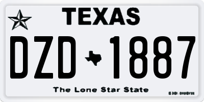 TX license plate DZD1887