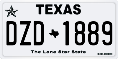 TX license plate DZD1889