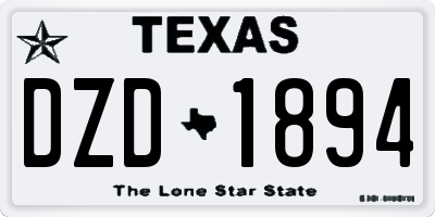TX license plate DZD1894