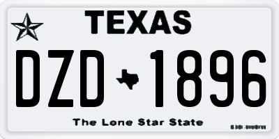 TX license plate DZD1896