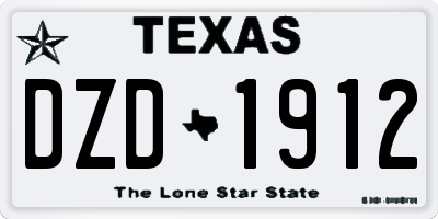 TX license plate DZD1912