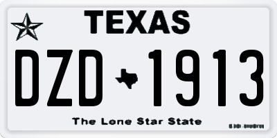 TX license plate DZD1913