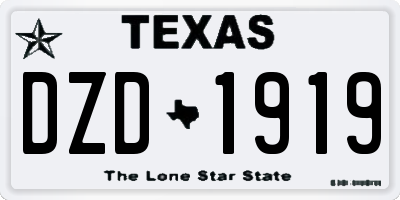 TX license plate DZD1919