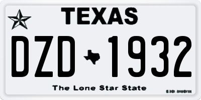 TX license plate DZD1932