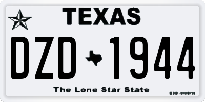 TX license plate DZD1944