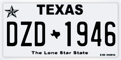 TX license plate DZD1946