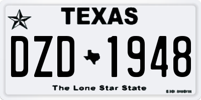 TX license plate DZD1948